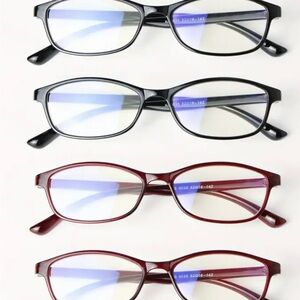 Set of 4 Square Reading Glasses, Retro Style, Ultralight, NEW